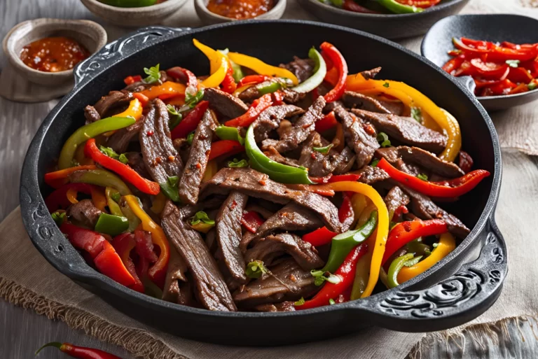 Fajitas con carne de res con salsa hoisin